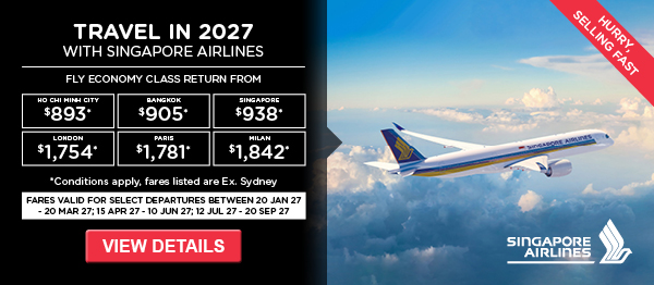 Plan ahead for 2027 with Singapore Airlines Early Bird Fares